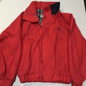 jonathan Stone Golfwear Jacket Sz m 10-12 With Hidden Hood